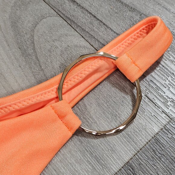 RARE Honey Birdette Athena Neon Orange Swim Thong Bottoms Size M - Picture 3 of 5